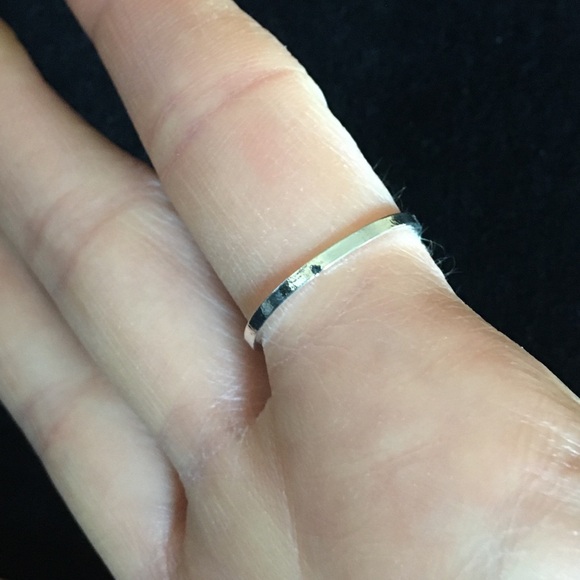 Silver Boho Flower Shaped Blue Stone Ring - Picture 6 of 7